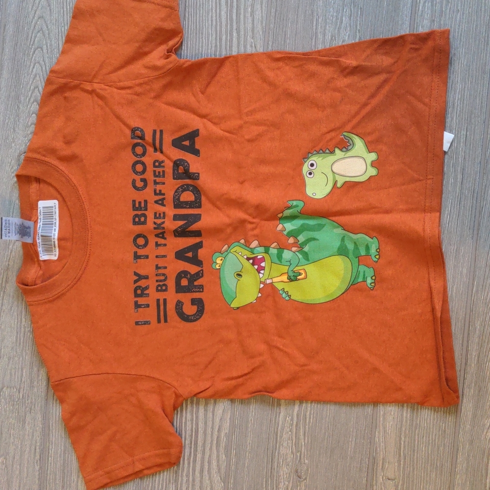 I try to be good but I take after grandpa dino shirt